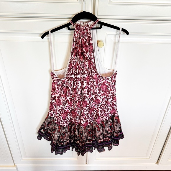 Free People Women’s Lyla Mini Dress Boho Halter Style Ruffle Tiered Size Large - Picture 12 of 12